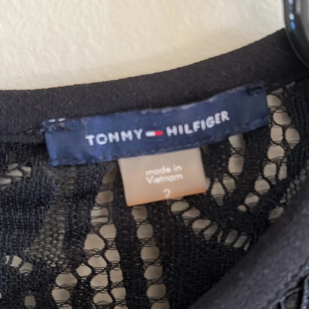 Tommy Hilfiger Lace Sleeve Fit and Flare Dress - Picture 5 of 5